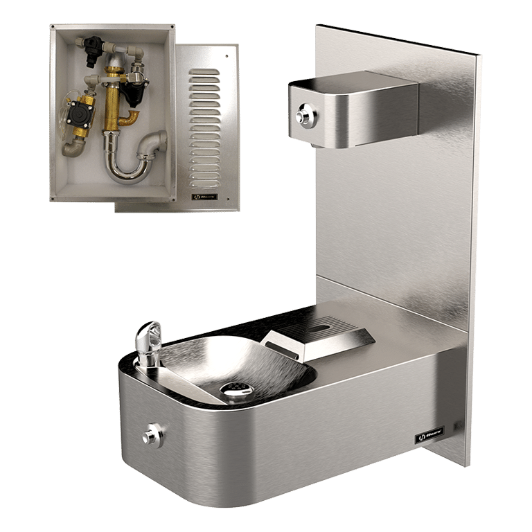 1109FRP – ADA Outdoor Freeze-Resistant Vandal-Resistant Fountain and Bottle Filler & Required Mounting Frame