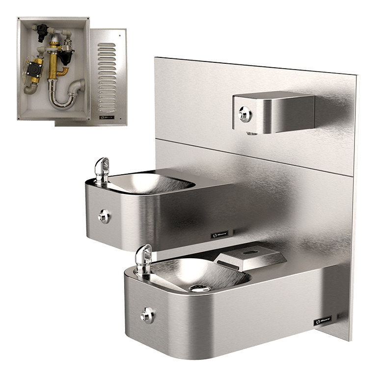 1119FRP - Outdoor Freeze-Resistant Vandal-Resistant Dual Drinking Fountain and Bottle Filler